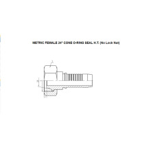 Metric Female O-Ring 24° Cone Seal H.T. 20511