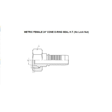 Metric Female O-Ring 24° Cone Seal H.T. 20511