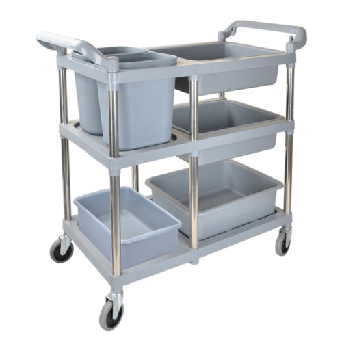 Commercial cleaning trolley for restaurants