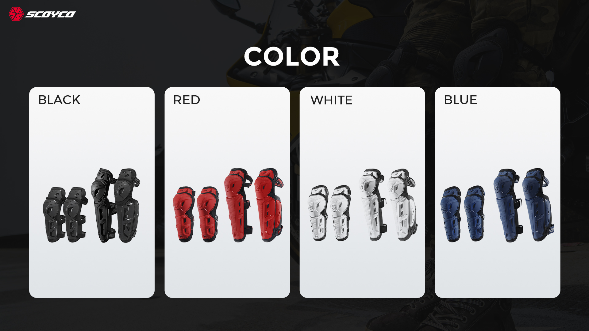 full-leg protective motorcycle knee pads
