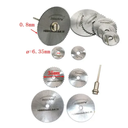 Mini HSS Circular Saw Blade Set for Dremel - Metal and Wood Cutting Tools