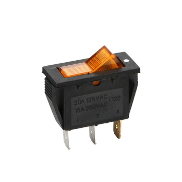 12V Single Pole Black Illuminated Rocker Switch