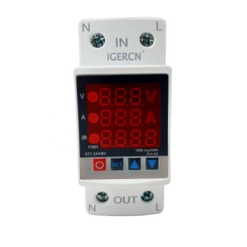 iGERCN IP20 Recovery Timer, Over-Voltage & Under-Voltage Protector for AC230-330V, 63A, KWH Brand NP2-VAKWH - CE & ROHS Certified