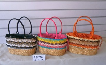 wholesale fashional lace and wheat straw ladies bags women fashion bag