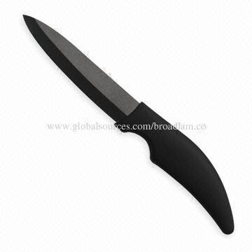 5-inch Ceramic Knife with Black Blade, ABS + TPR Color Handle, Outstanding Sharpness