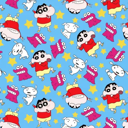 Shin Chan Cartoon Print Bamboo Fiber Fabric for Garment