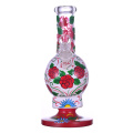 9.4in Hippiesglass, terror dibujado a mano de vaso de vidrio de vidrio, lindo bong de flores, tubería de agua de vidrio de borosilicato, cachimba de vidrio