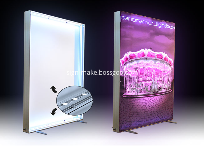 Frameless fabric light box