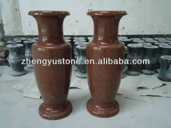 Indian red stone cemetery Vases