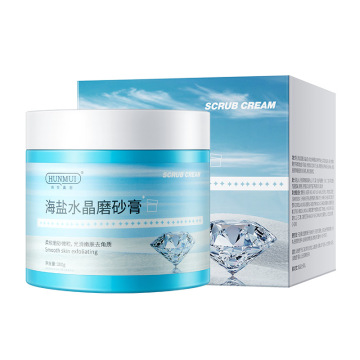 Hunmui Body Scrub: Gentle Sea Salt Crystal Facial Exfoliating Wash with Moisturizing Sugar-Based Ingredients