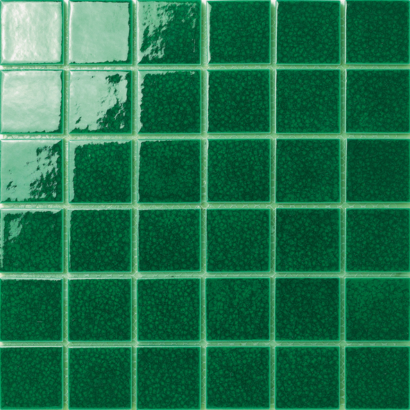 Fresh Green Glaze Crack Porcelain Mosaic Tile