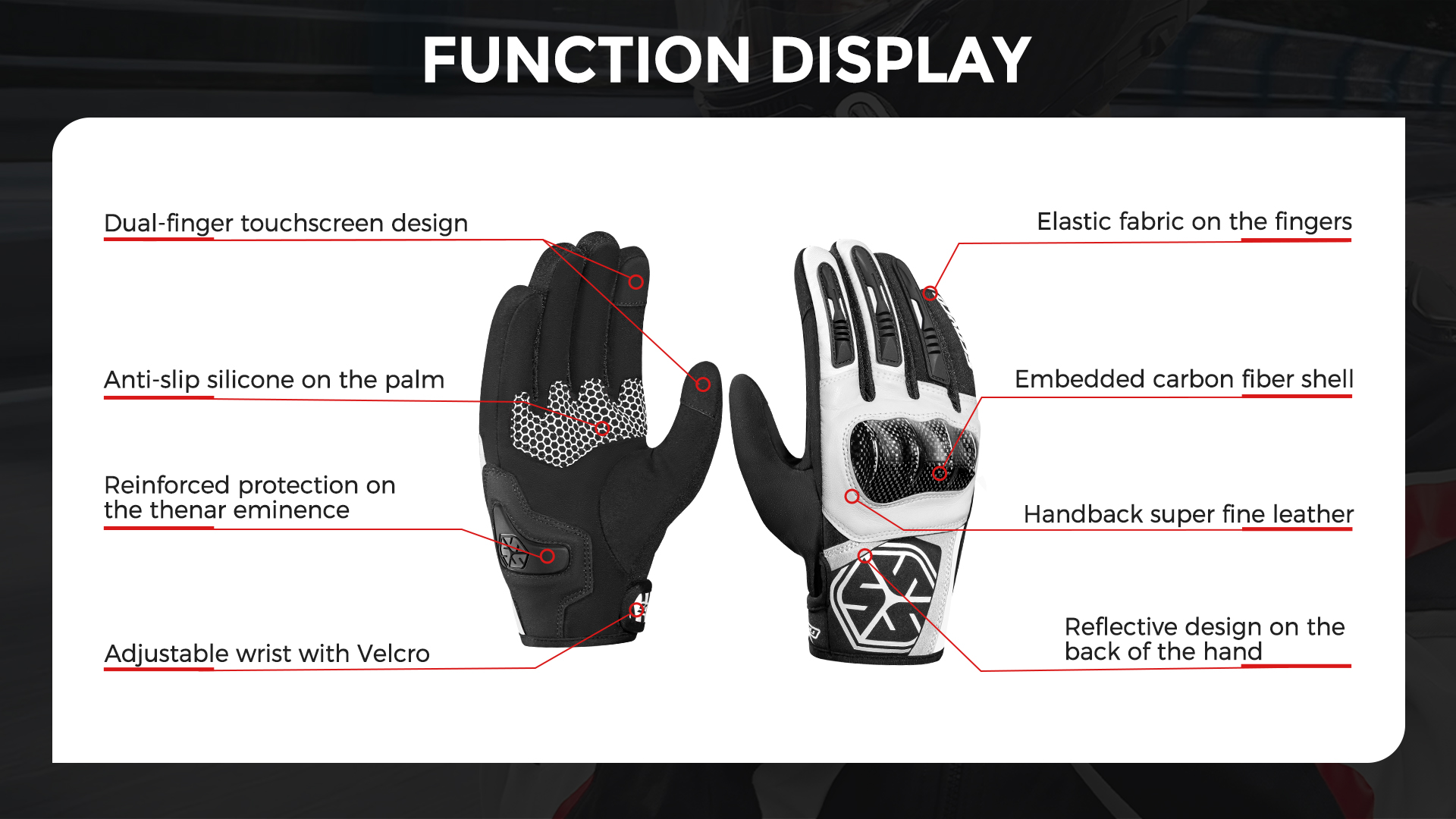 carbon knuckle motorcycle gloves