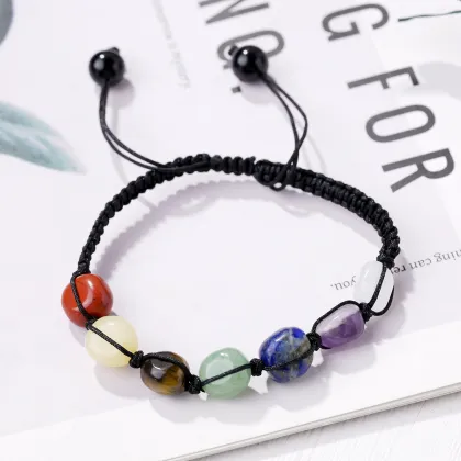 Wholesale Natural Healing Crystal Seven Chakra Stone Beads Bracelet for Gift Souvenir