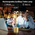 Lámpara de mesa LED con batería recargable con 3 opciones de color y luz negativa