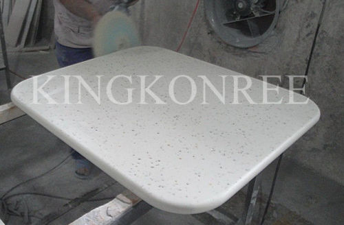 High Gloosy Solid Surface Artificial Marble Kfc Tables Marble Table Tops With Customised