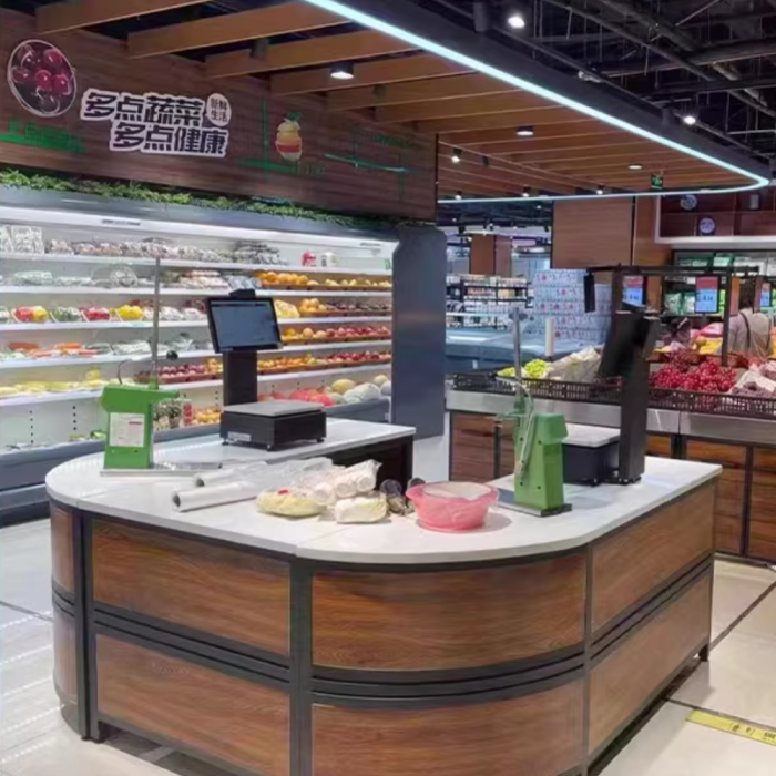 Supermarket Wooden Weighing Tables for Fresh