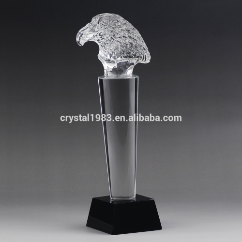 Chic the eagle crystal trophy for crystal gifts and home decoration abrasive blasting sublimation big size crystal with eagle