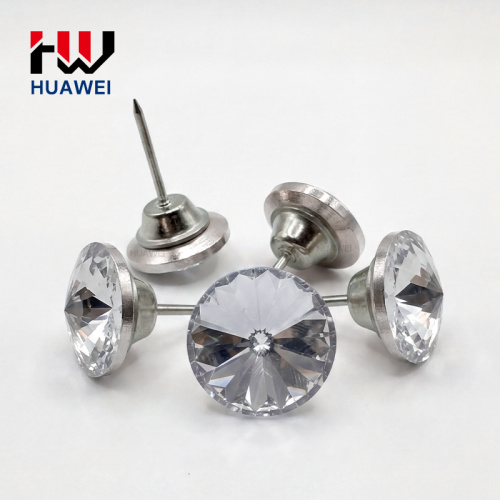 Botones de sofá de cristal redondos con alfiler de aguja HUAWEI de 22 mm