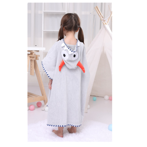 Kids cotton terry towel poncho