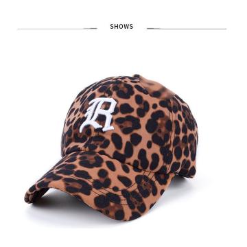 Geborduurde baseballcap met luipaardprint, dames