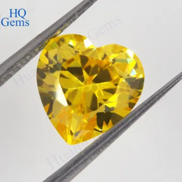 Perfect cutting cubic zirconia heart gold cz beads stone