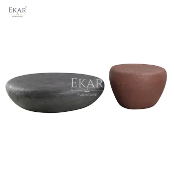 Irregular Shape Modern Outdoor Cement Coffee Table Set - Versatile for Living Room, Hotel, Park & School