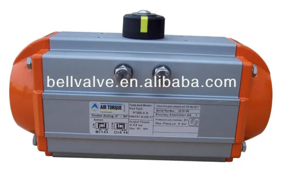 Pneumatic actuated valve actuator quarter turn