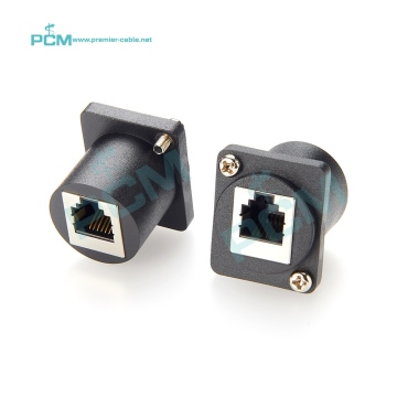 XLR पैनल एडाप्टर: डी-टाइप RJ12 6P6C महिला को महिला फ़ीड के लिए सॉकेट एडाप्टर के माध्यम से पेशेवर ऑडियो और नेटवर्किंग कनेक्शन के लिए फ़ीड