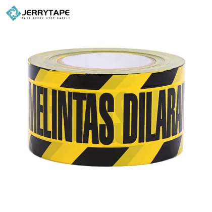 No Adhesive Yellow Black Safety Warning Tape
