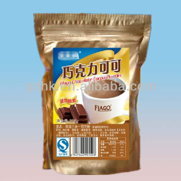 stand up gold aluminum foil food grade plastic packaging chocolate bags with zipper top