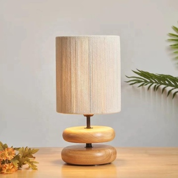 Lampada da tavolo in legno massiccio creativo per camera da letto e soggiorno