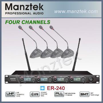 Manztek ER-240 Professional UHF conference Wireless Microphone