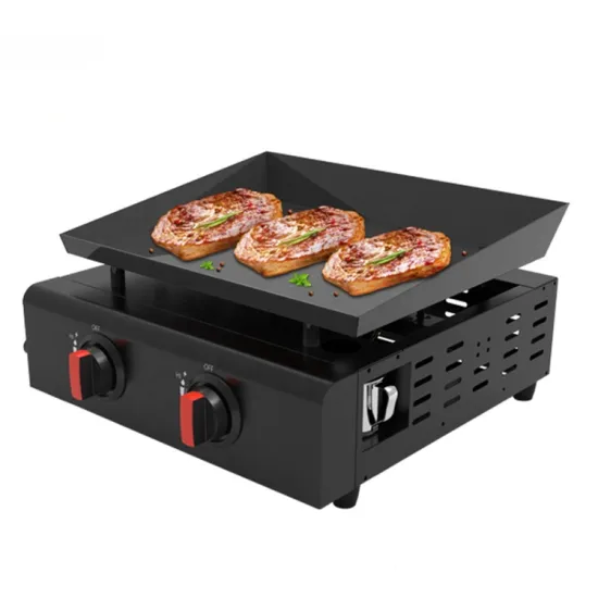 China Manufacturers Wholesale: Outdoor Gas Plancha Grill, Roasting Pan, 2-Burner BBQ Gas Grill