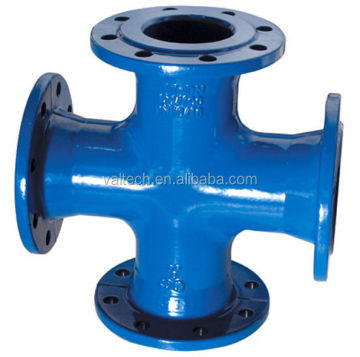 BS EN545 Potable Water and BS EN598 Sewage Wastewater Piping Fittings - Ductile Cast Iron Flange Tee and Equal Cross