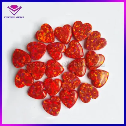 Heart Opal Gemstone/Synthetic Opal Bead/10mm Opal Heart