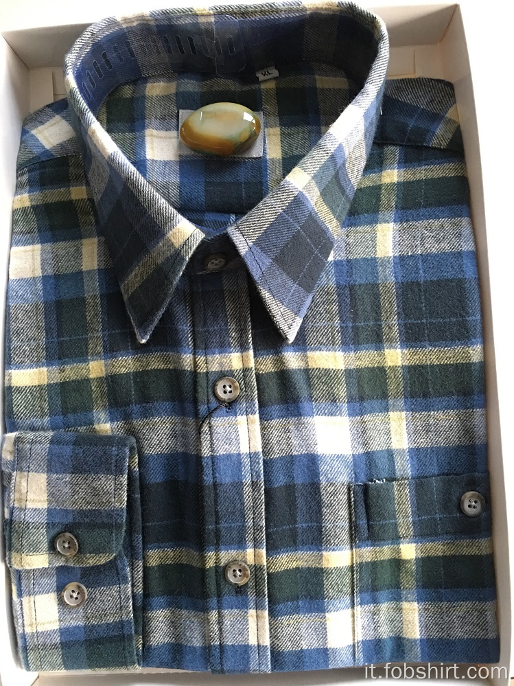 Camicia a maniche lunghe in tessuto di flanella