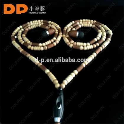 High quality wooden earphone beads earphone necklace earphone with microphone