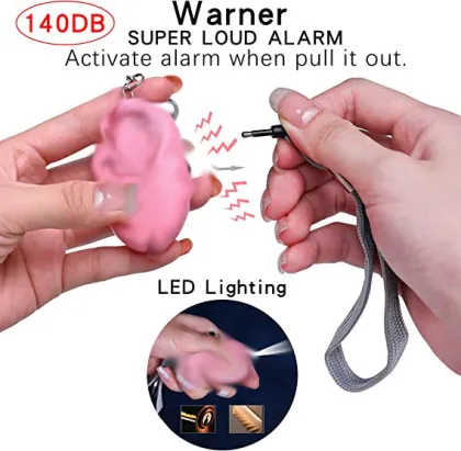Cute Pom Pom Self Defense Keychain Alarm for Girls and Women