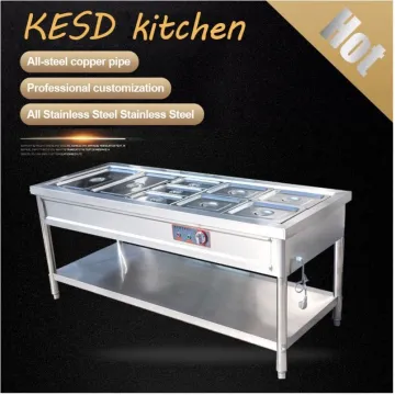 Popular Restaurant Table Top Food Stainless Steel Countertop Bain Marie