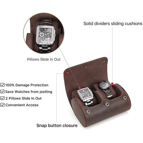 Small Watch Leather Roll Travel Case Storage Box