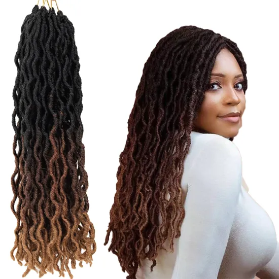 Wholesale 18inches Ombre Faux Wave Gypsy Goddess Locs Synthetic Crochet Hair Bulk for Women Goddess Faux  Extension Gypsy Locs