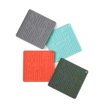 Coasters de silicone quadrados personalizados para bebidas