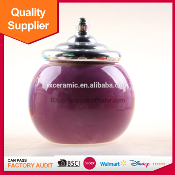Hot sale pure color ceramic Cookie Jars for household
