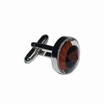 Fashionable style cufflink with electroplated glass