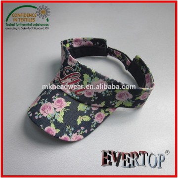 girls cotton denim sun visor cap with all over printing