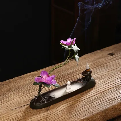 Creative Backflow Incense Burner for Home Zen Decor with Agarwood and Sandalwood