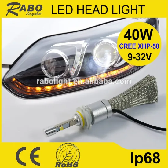 latest 2016 headlight design all in one car led h4 h7 h13 9005 9006 high power CR.XHP50 40W 3s led headlight