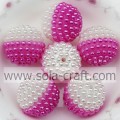 Brilliant Rose Color Acrylic Round Pearl For Party Decoration 19MM