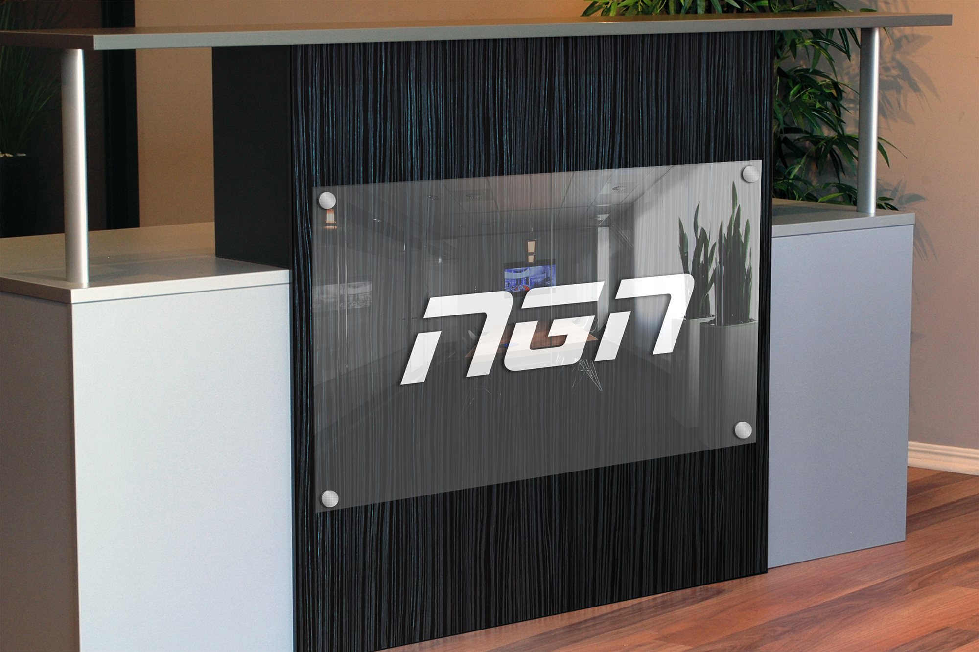 Customized acrylic sheet on wall