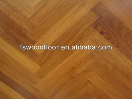 Herringbone teak parquet